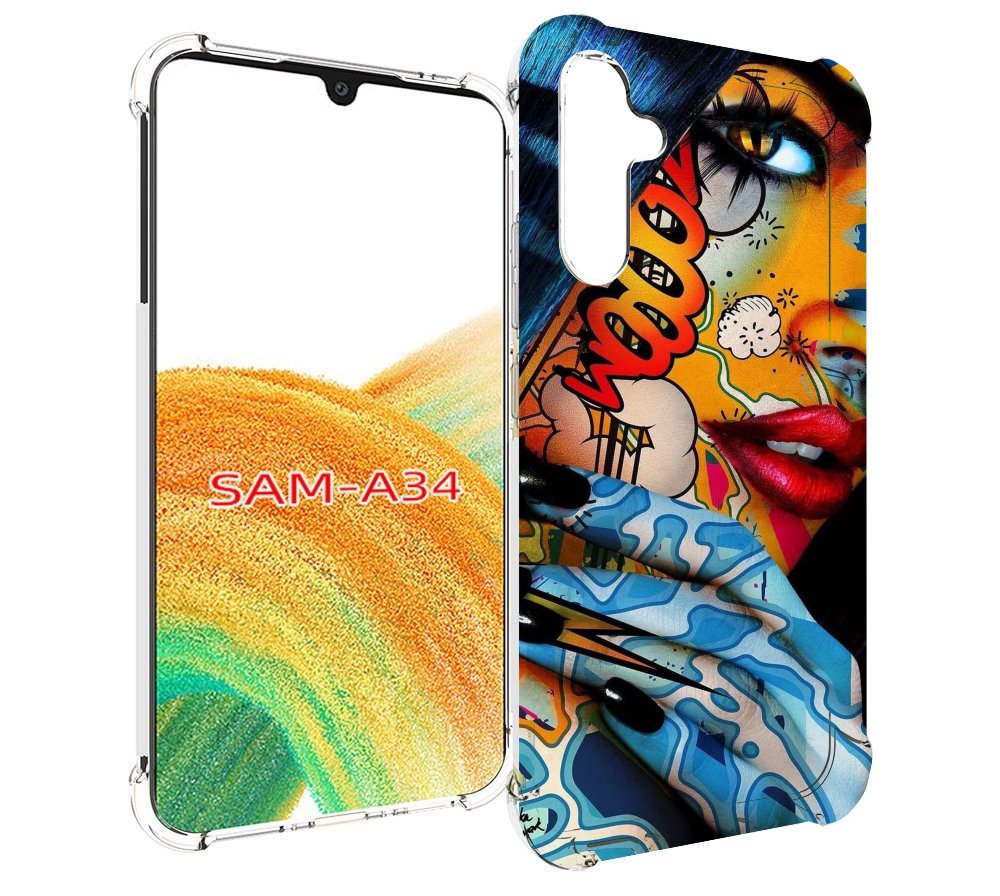 

Чехол MyPads девушка разрисованная краскам иженский для Samsung Galaxy A34, Tocco
