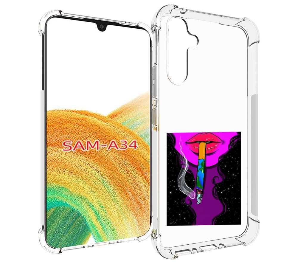 

Чехол MyPads девушка курит землю женский для Samsung Galaxy A34, Tocco