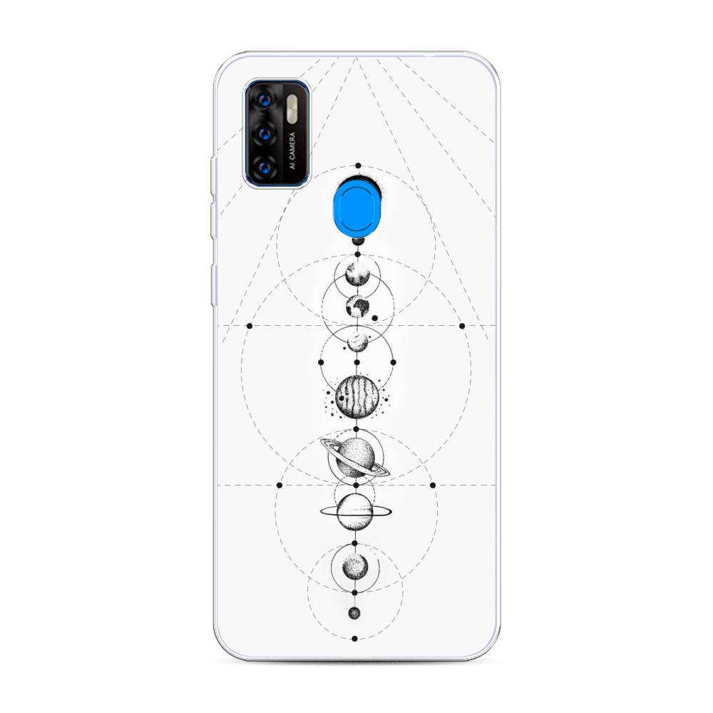 

Чехол на ZTE Blade A7s 2020 "Парад планет", Серый, 133950-2