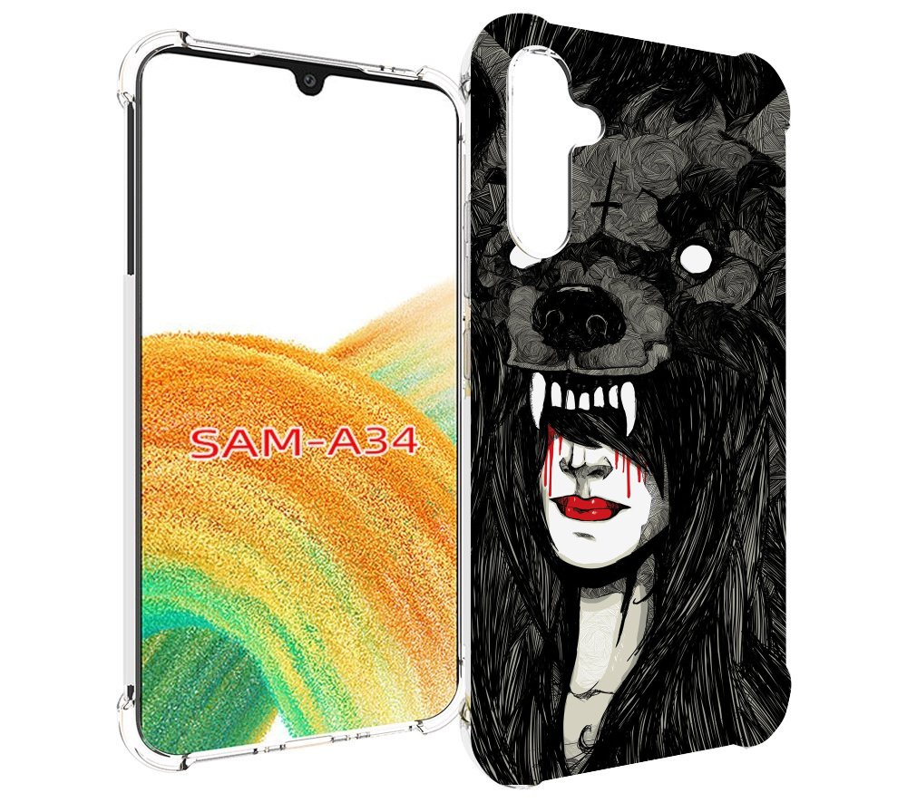 

Чехол MyPads девушка в шкуре волка женский для Samsung Galaxy A34, Tocco