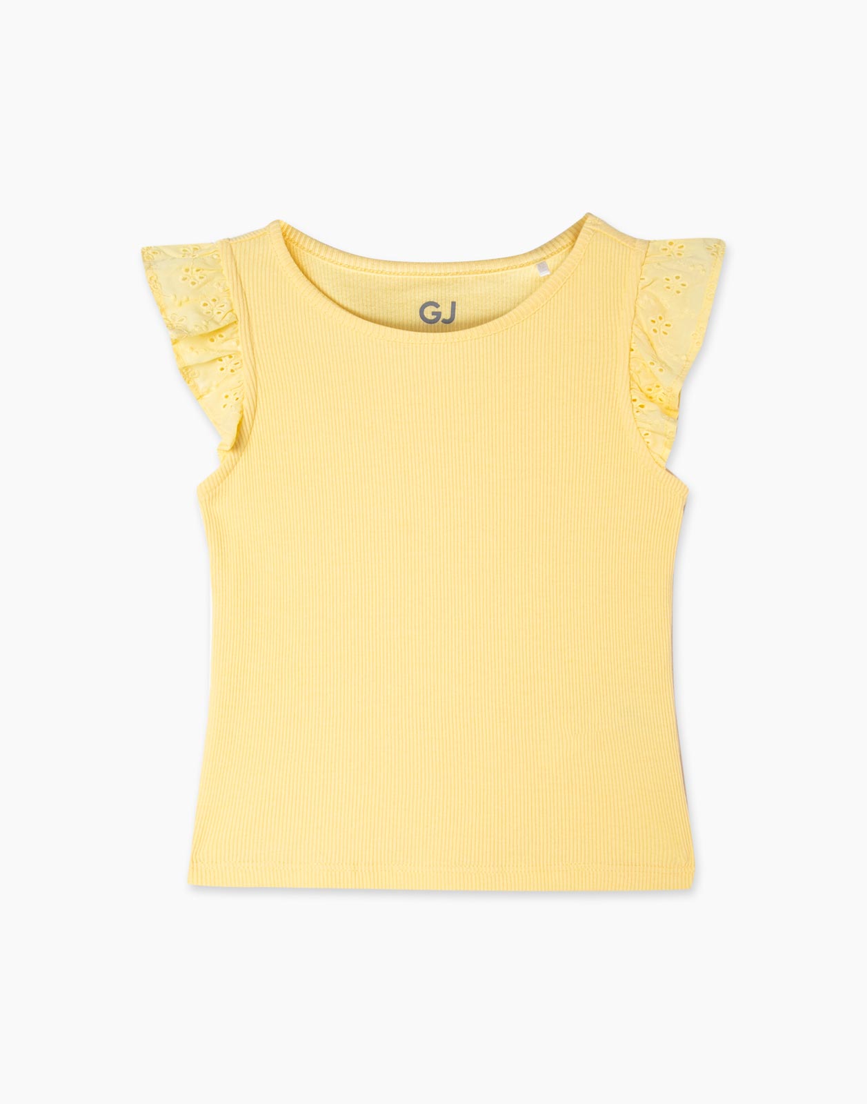 

Жёлтая майка с рукавами-крылышками для девочки 4-5л/110, Желтый, GTN003476