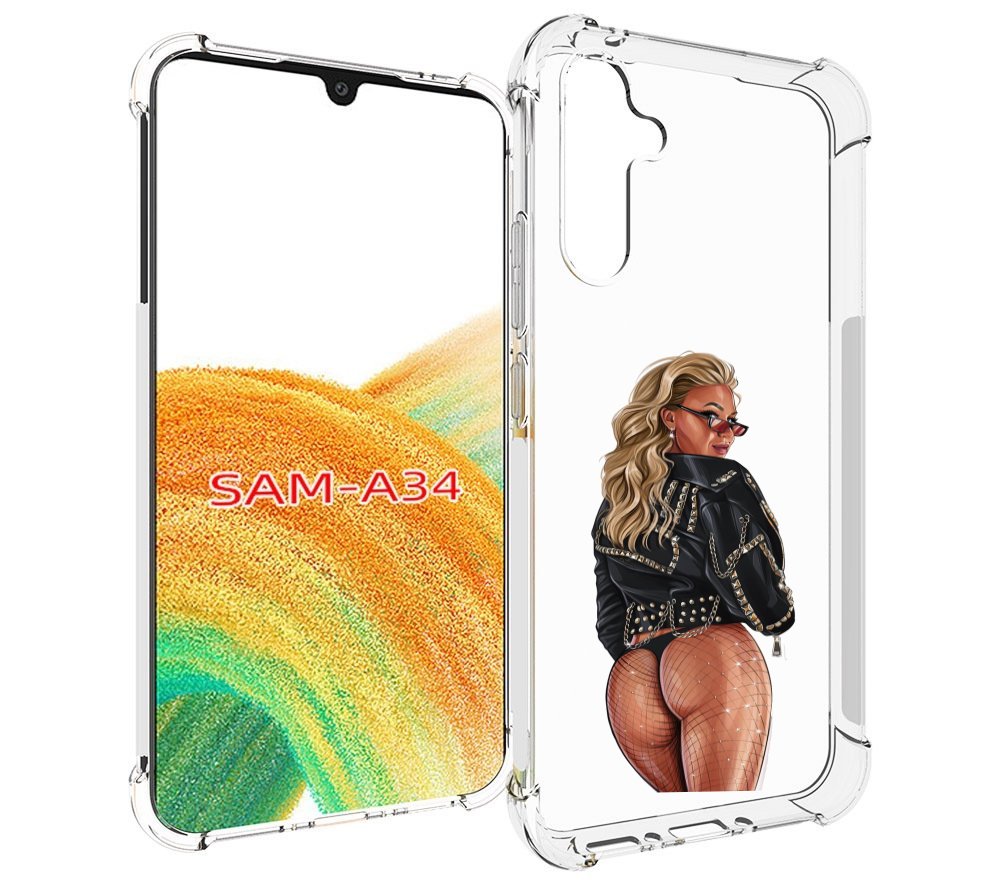 

Чехол MyPads девушка в чулках полуголая женский для Samsung Galaxy A34, Tocco