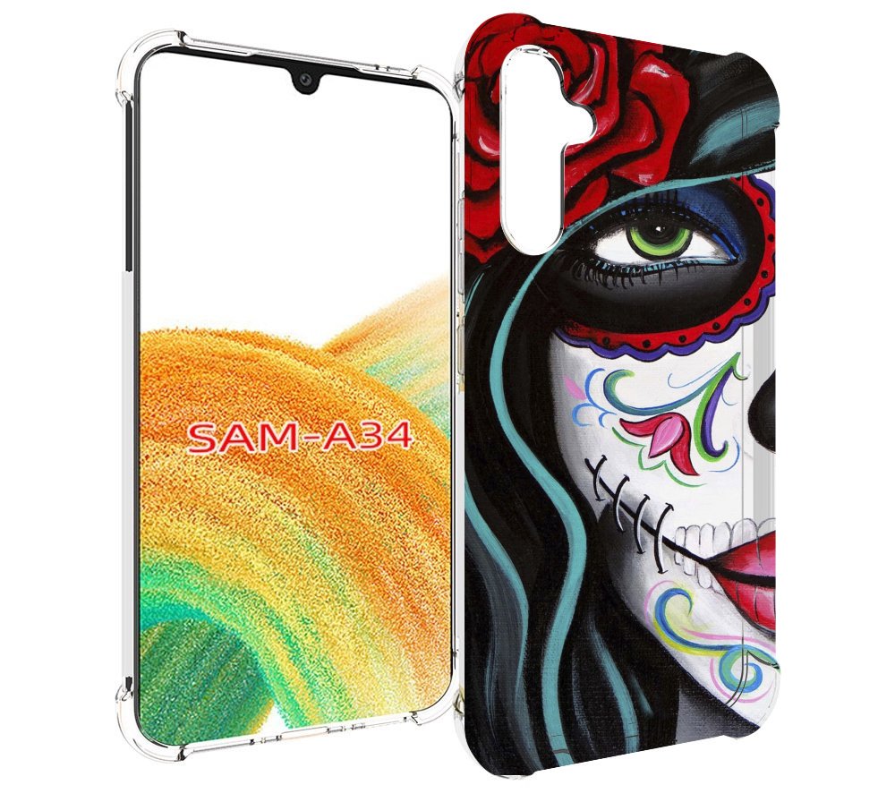 

Чехол MyPads девушка в масочке расписная женский для Samsung Galaxy A34, Tocco