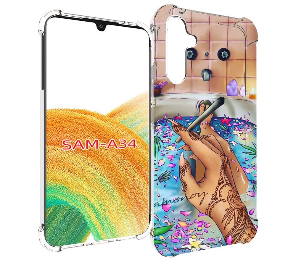 

Чехол MyPads девушка в ванне женский для Samsung Galaxy A34, Tocco