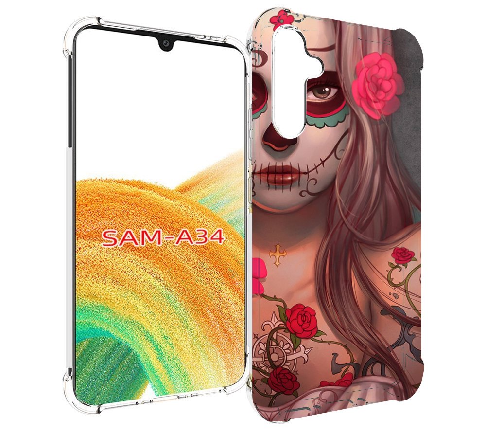 

Чехол MyPads девочка в рисунках для Samsung Galaxy A34, Tocco