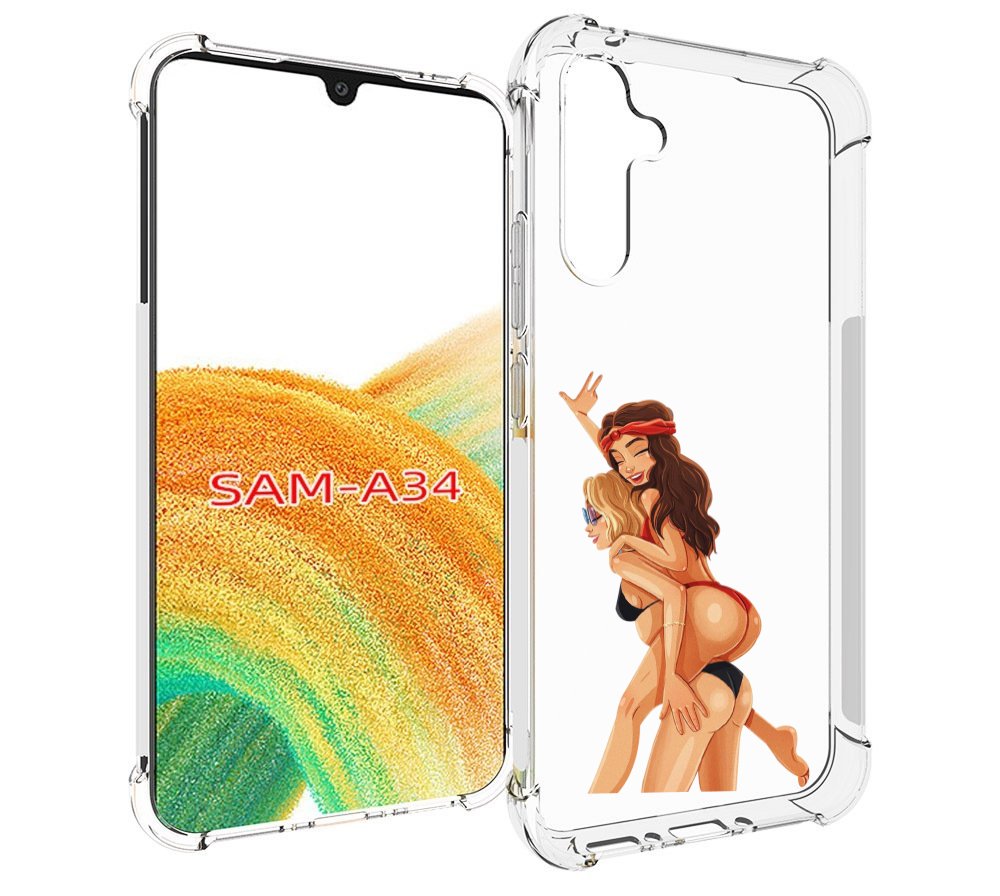 

Чехол MyPads две-подружки-в-купальниках женский для Samsung Galaxy A34, Tocco