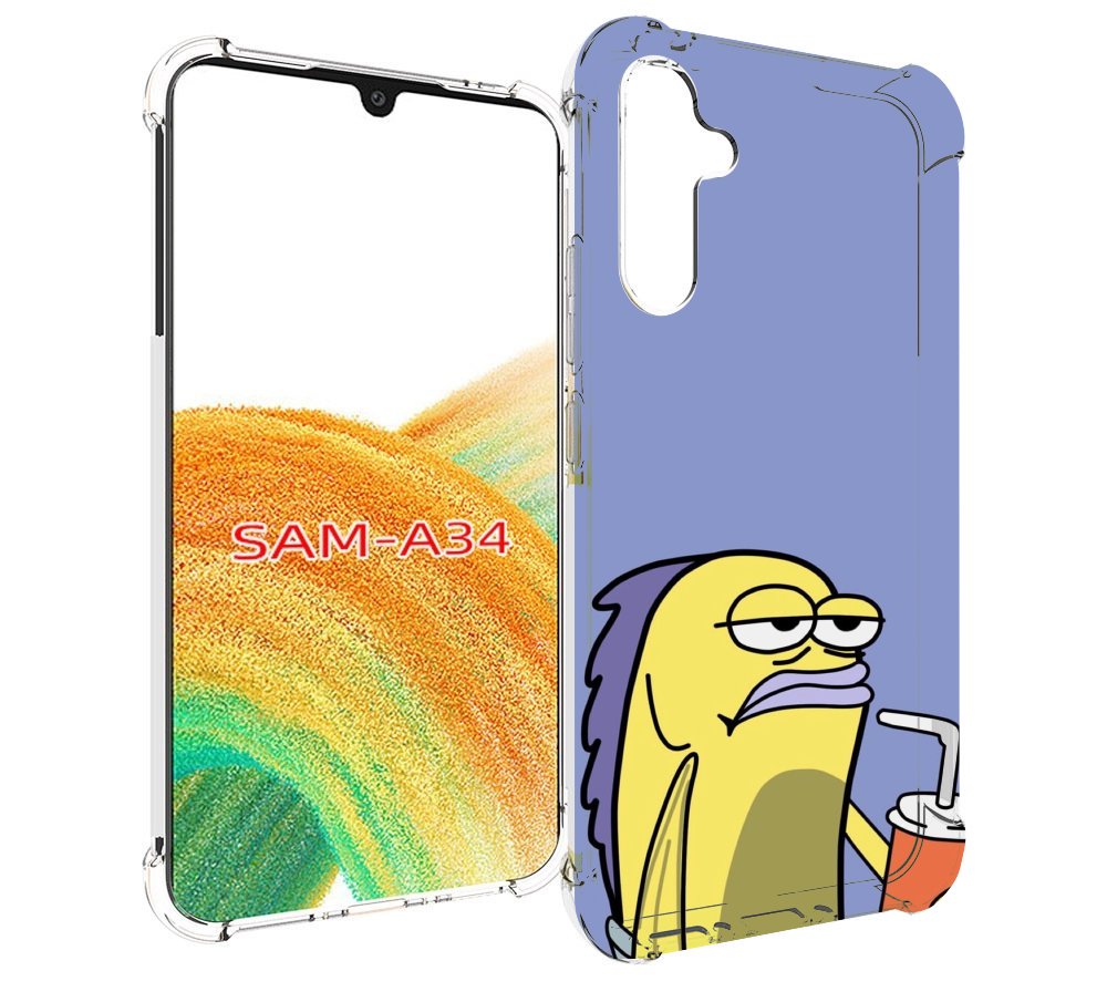 

Чехол MyPads грусная-рыба-из-спанч-боба для Samsung Galaxy A34, Tocco