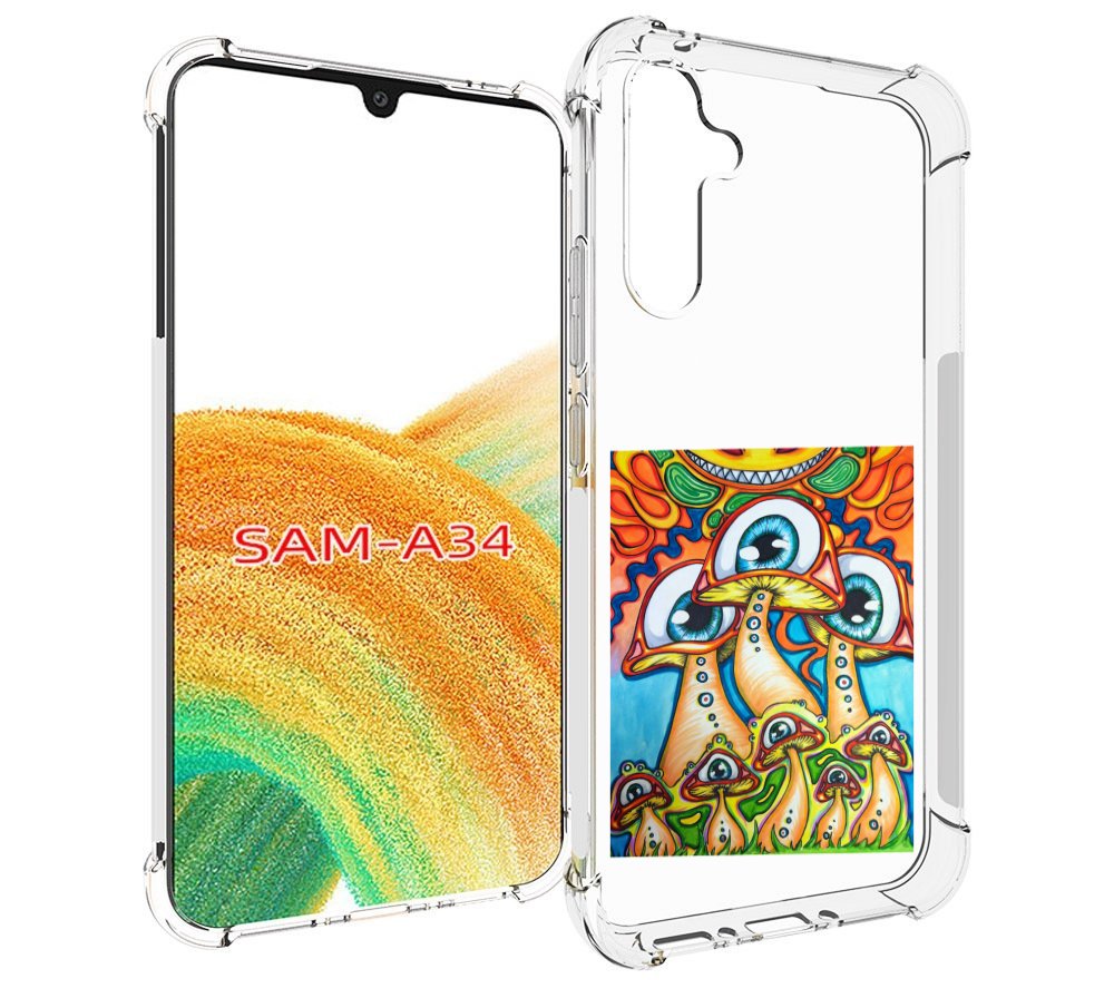 

Чехол MyPads грибы с глазами для Samsung Galaxy A34, Tocco