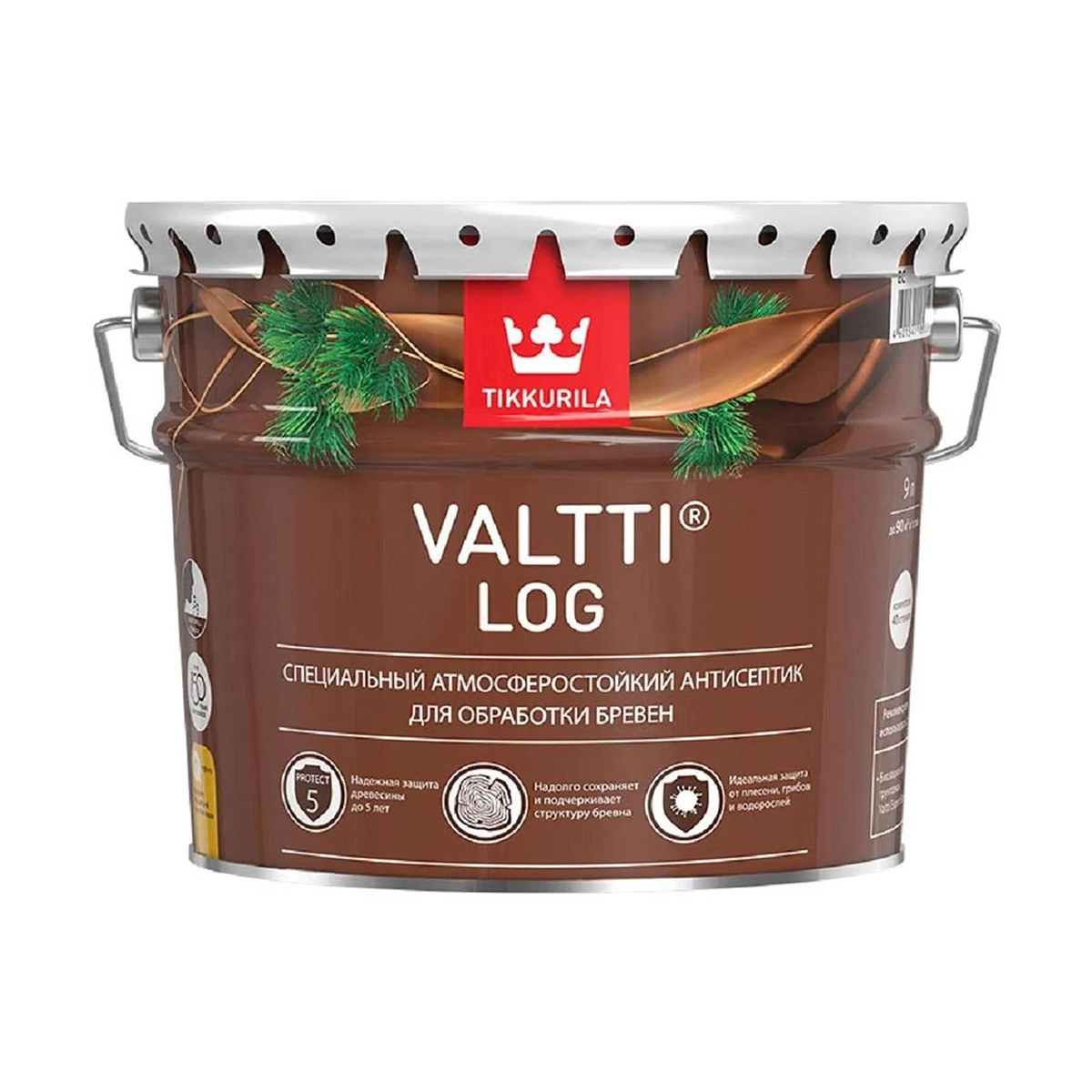 

Валтти log рябина 9 л антисептик для дерева TIKKURILA, Красный