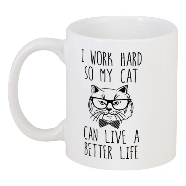 

Кружка Printio I work hard, Разноцветный