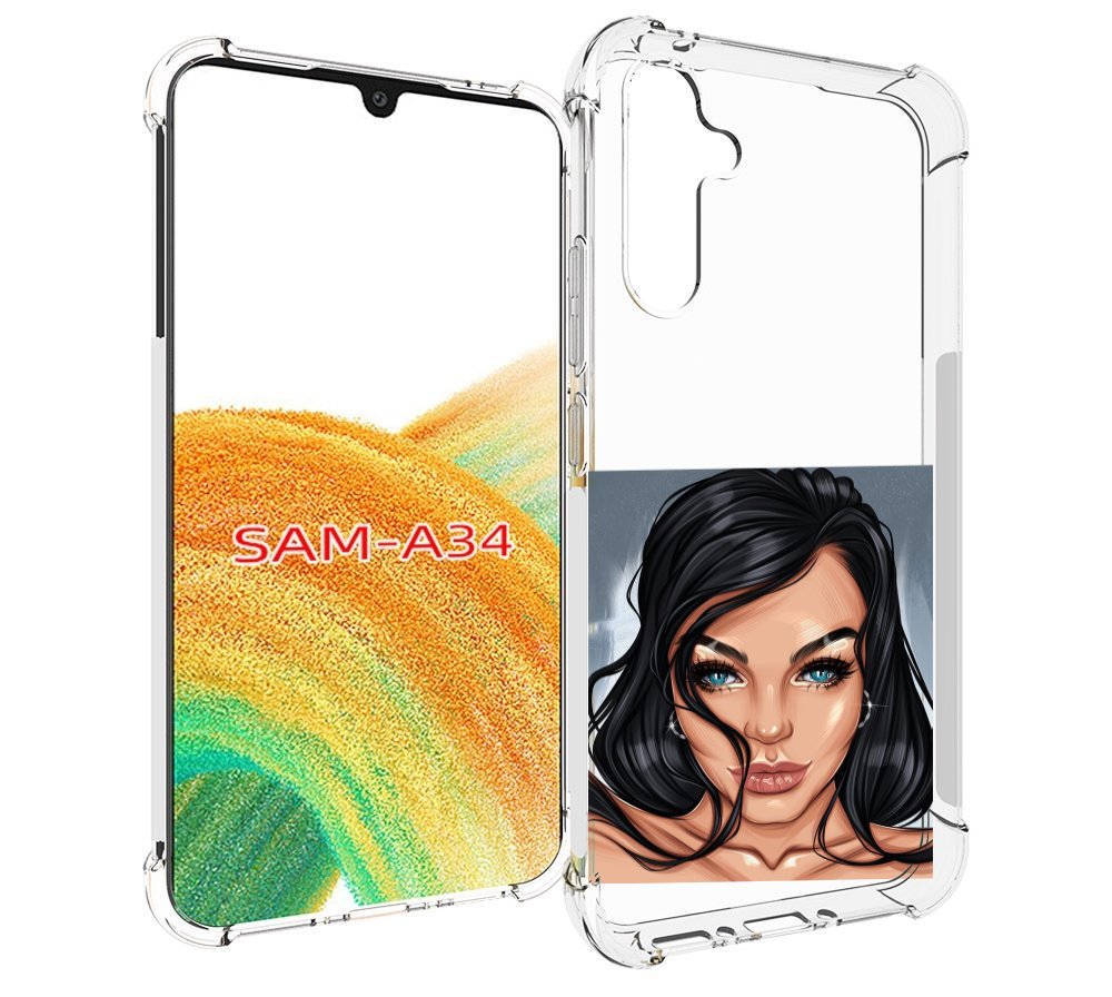 

Чехол MyPads голубые-глаза-у-брюнетки женский для Samsung Galaxy A34, Tocco