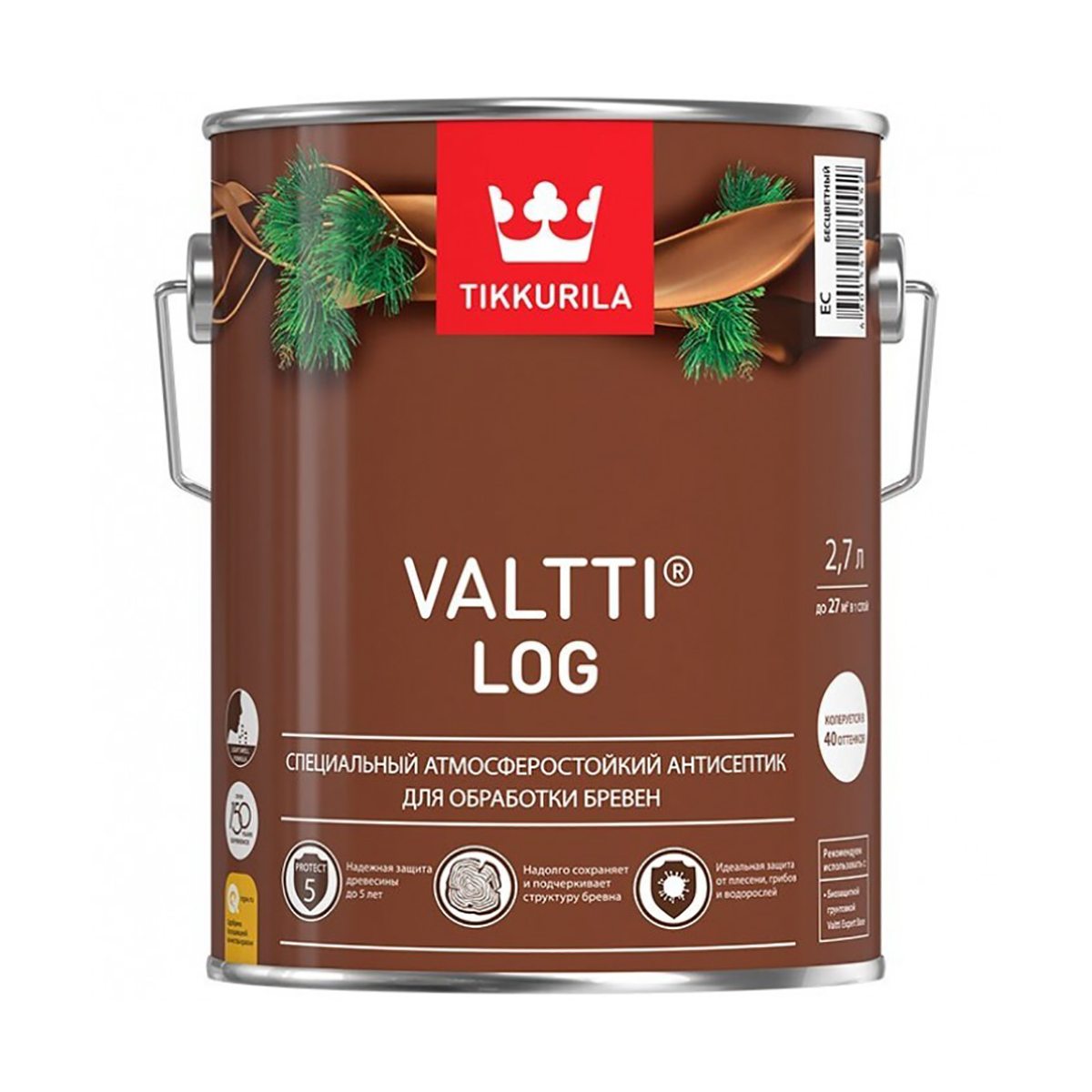 

Валтти log сосна 2,7 л антисептик для дерева TIKKURILA