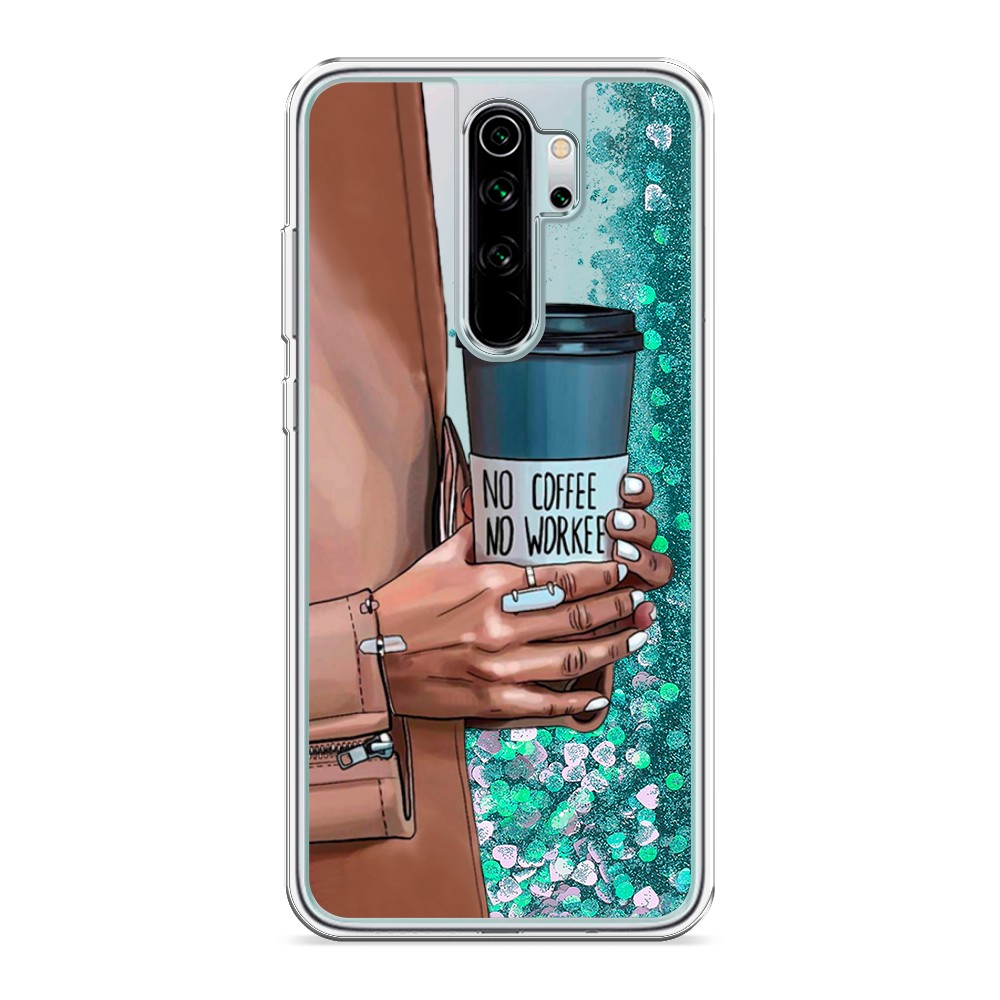 

Жидкий чехол с блестками "No coffee" на Xiaomi Redmi Note 8 Pro, 36695-1