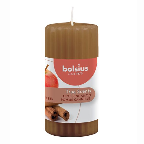 

Свеча ароматическая Bolsius True Scents Яблоко и корица 12x6 см оранжевая