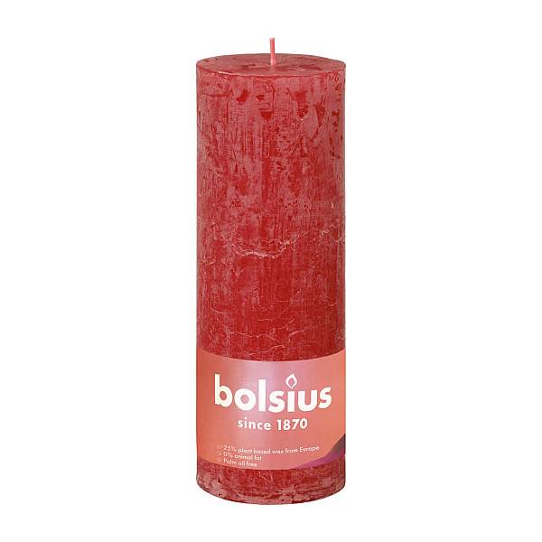 

Свеча декоративная Bolsius Rustic Shine 19x6,8 см красная