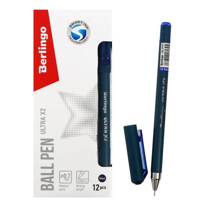 Ручка шариковая Berlingo Ultra X2 синяя, 12 шт