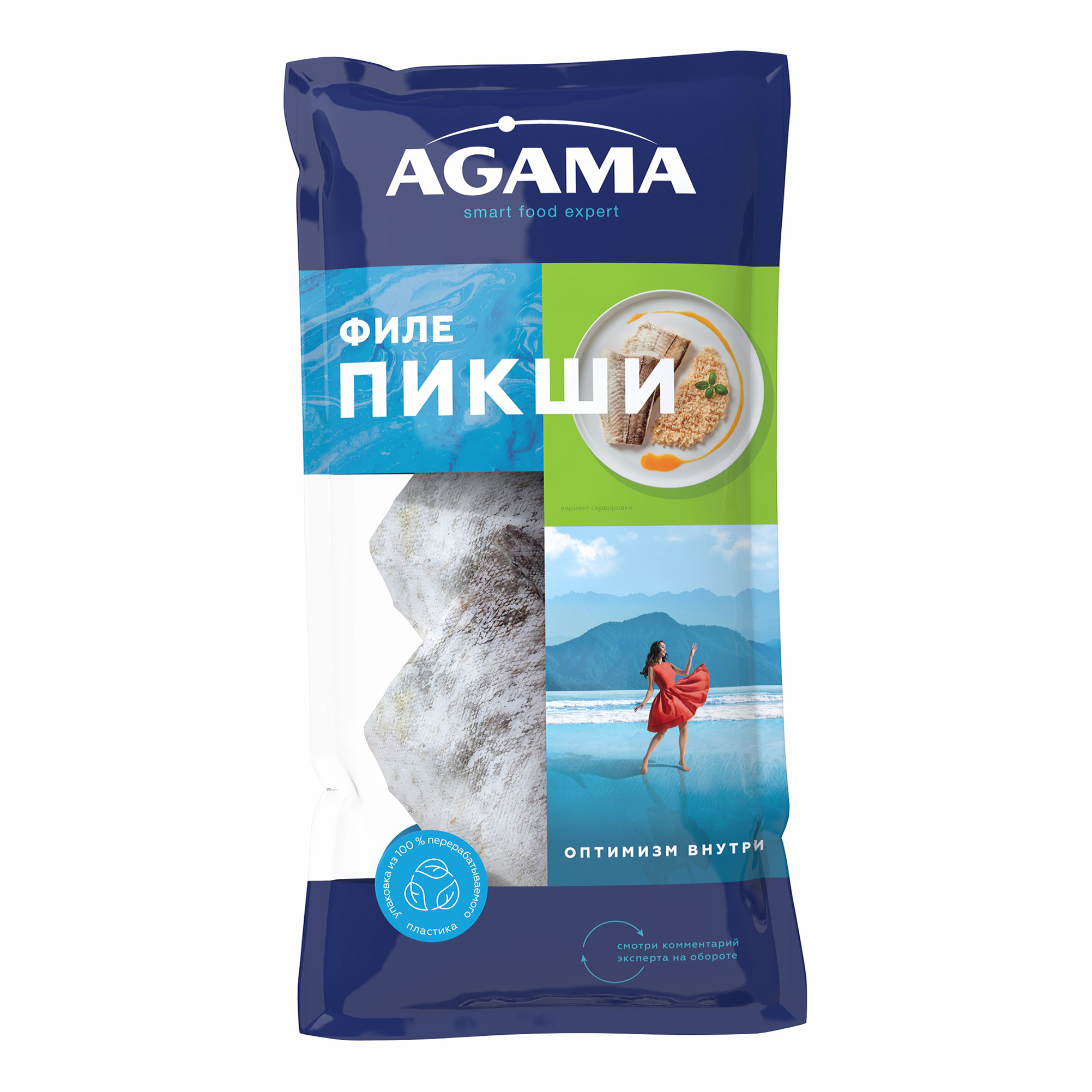 

Пикша Agama замороженная с кожей филе 400 г