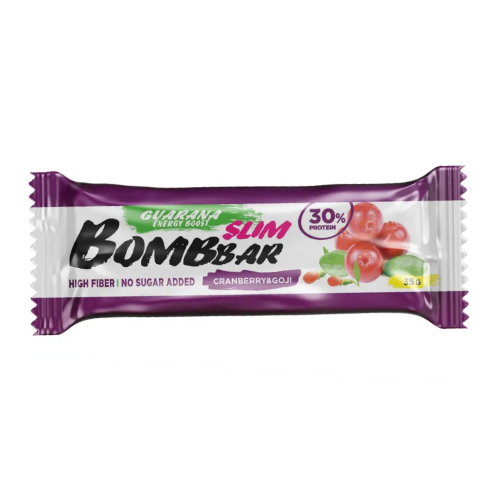 Батончик протеиновый BomBbar Slim вкус клюква и годжи, 5 шт х 35 г