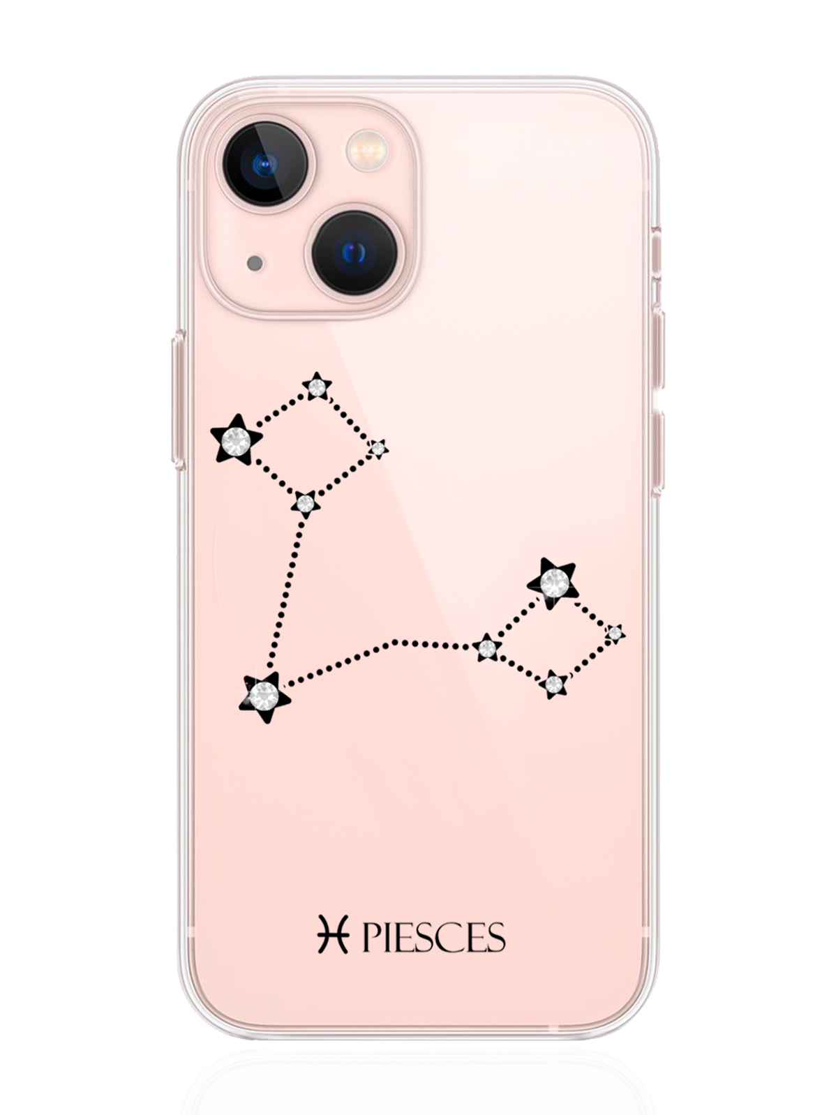 фото Чехол с инкрустацией кристаллами lux для iphone 13 mini рыбы pisces musthavecase