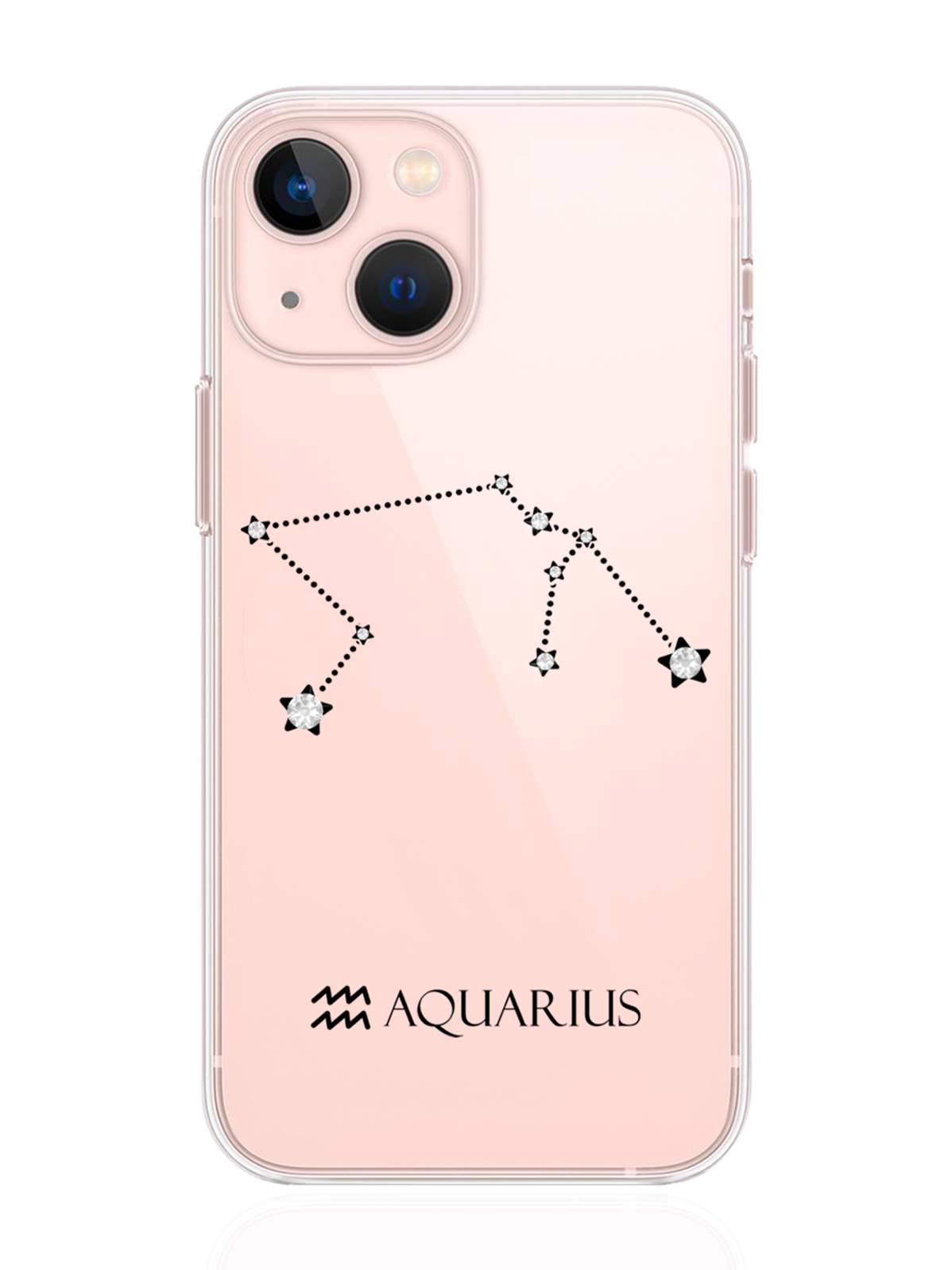 фото Чехол с инкрустацией кристаллами lux для iphone 13 mini водолей aquarius musthavecase