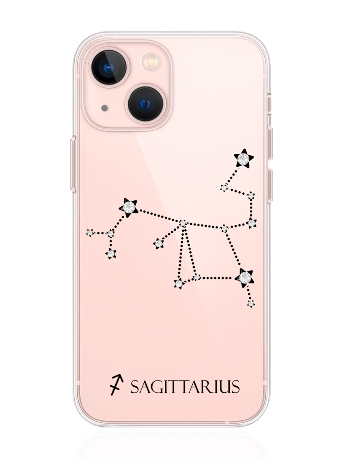 

Чехол с инкрустацией кристаллами Lux для iPhone 13 Mini Стрелец Sagittarius, Прозрачный, iPhone 13 Mini Знак зодиака Стрелец