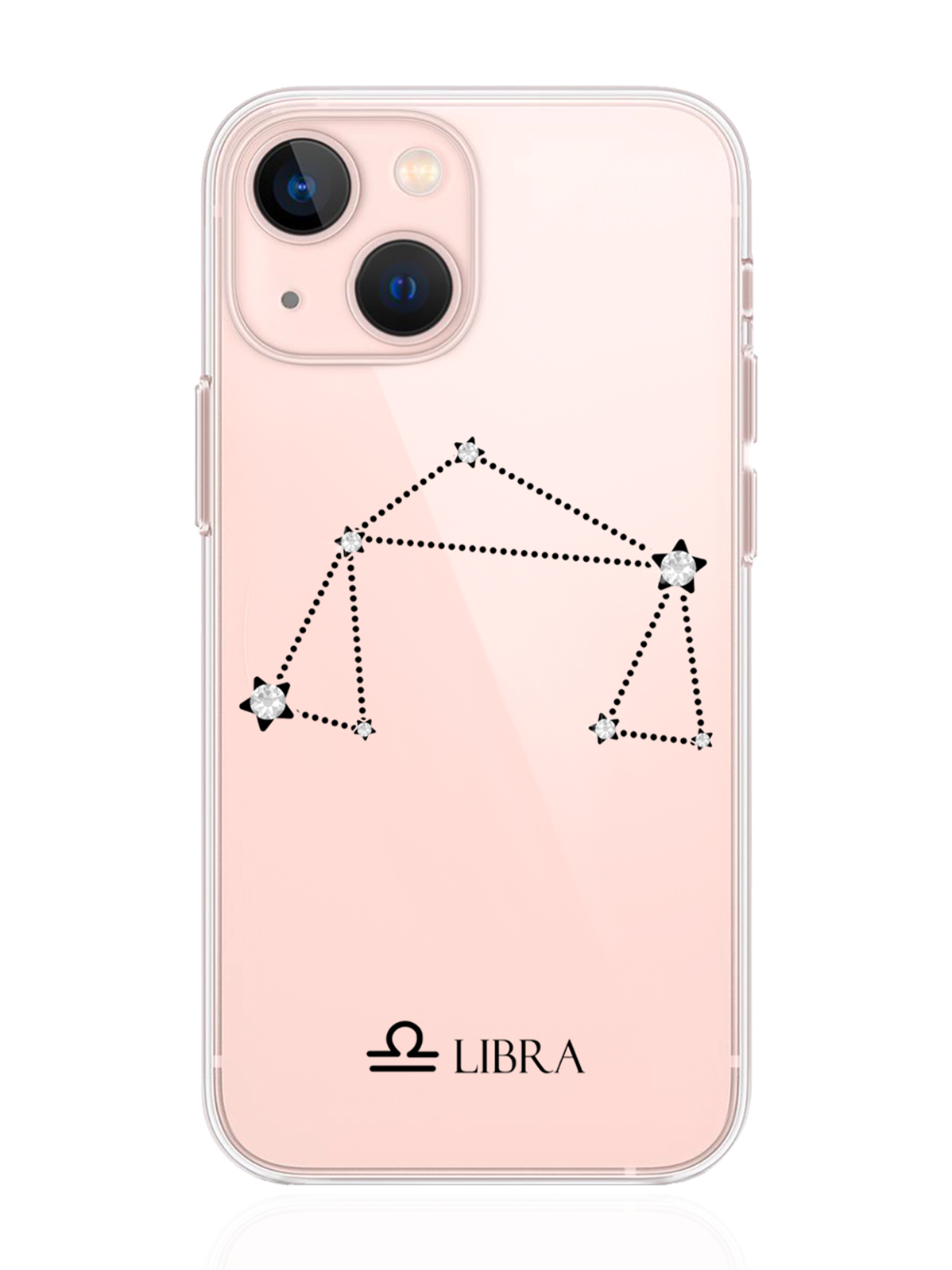 

Чехол с инкрустацией кристаллами Lux для iPhone 13 Mini Весы Libra, Прозрачный, iPhone 13 Mini Знак зодиака Весы