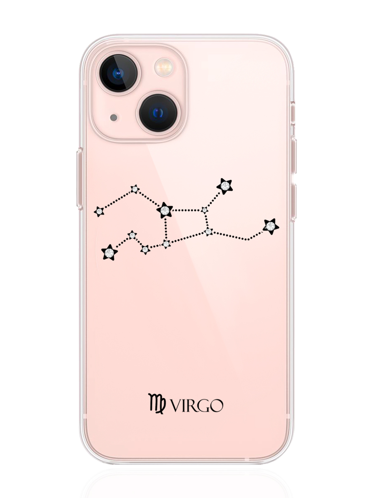 

Чехол с инкрустацией кристаллами Lux для iPhone 13 Mini Дева Virgo, Прозрачный, iPhone 13 Mini Знак зодиака Дева