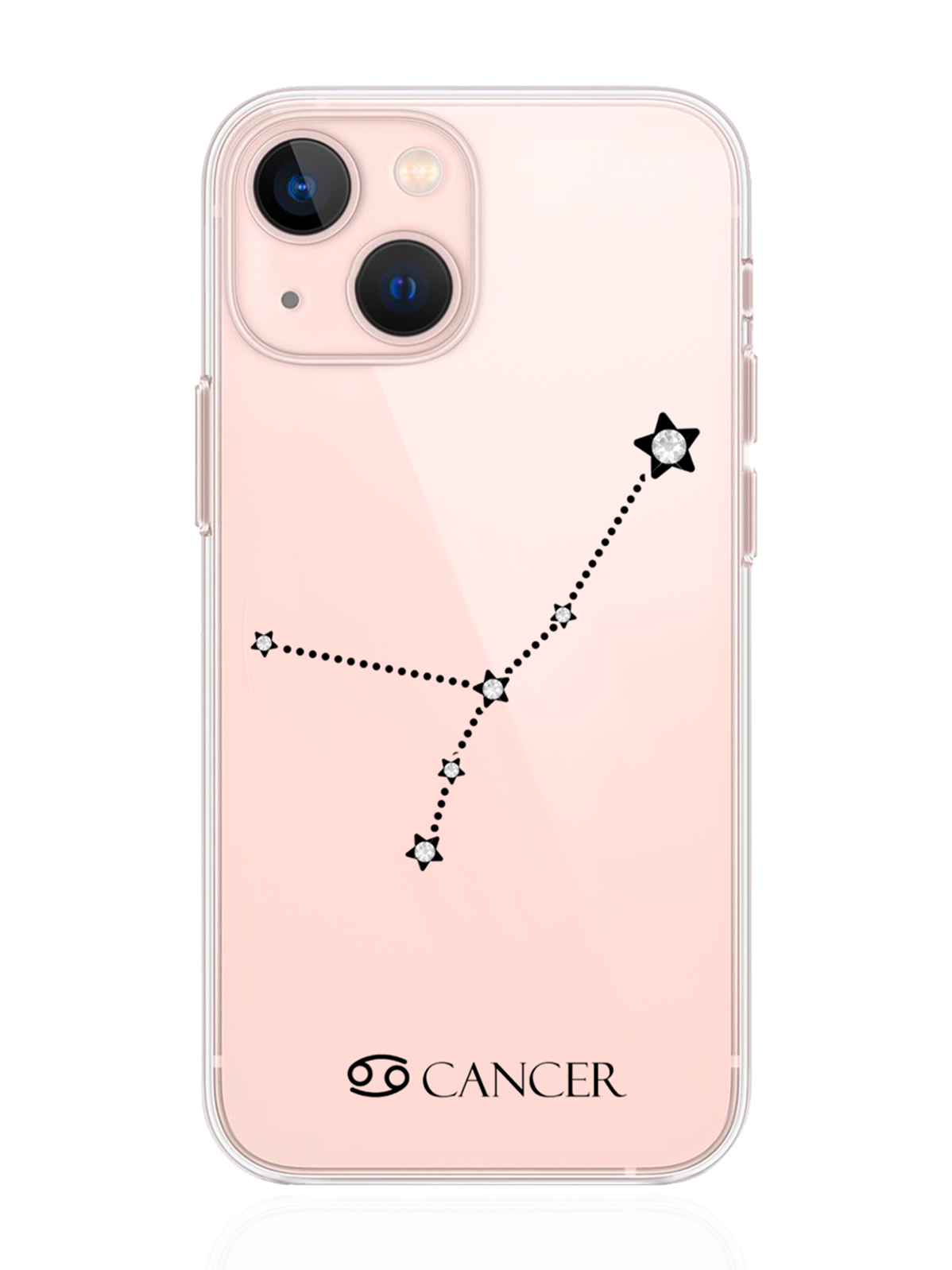 

Чехол с инкрустацией кристаллами Lux для iPhone 13 Mini Рак Cancer, Прозрачный, iPhone 13 Mini Знак зодиака Рак