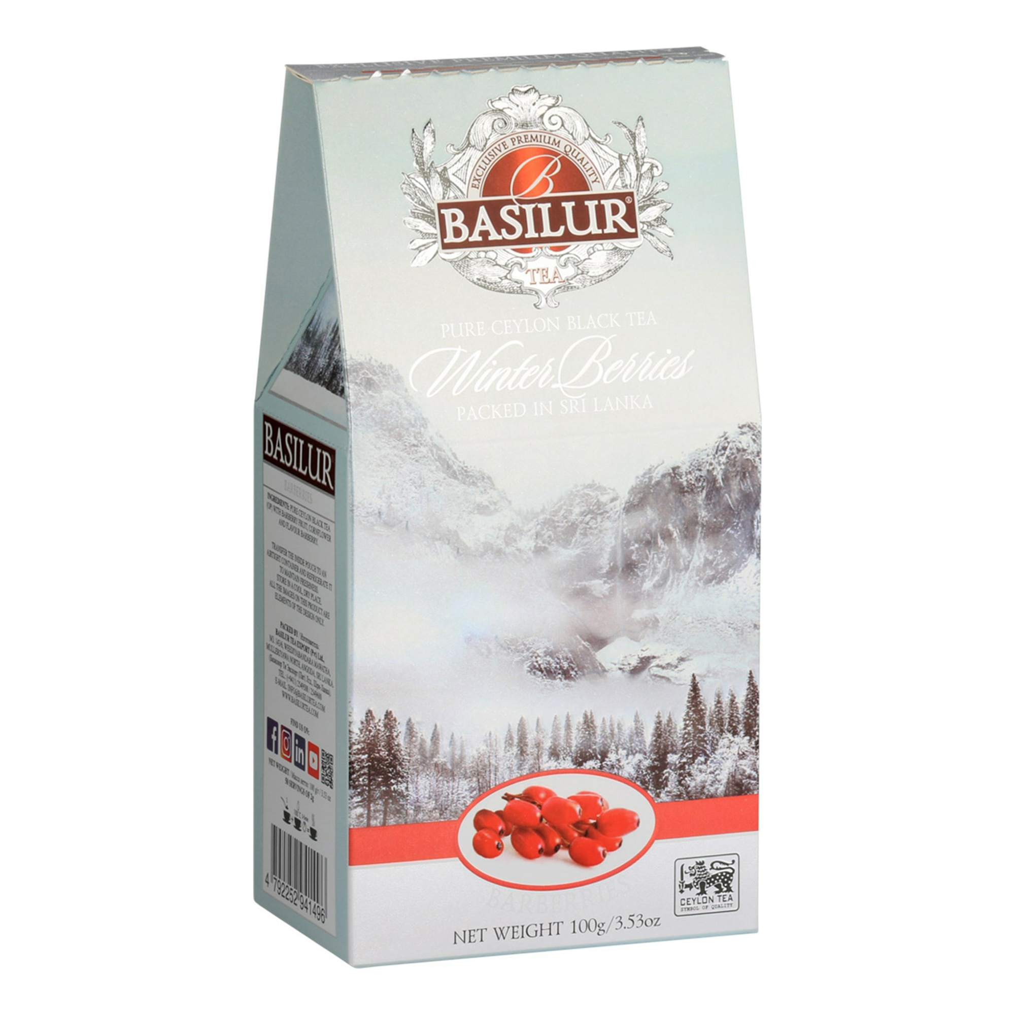 Чай черный Basilur Winter berries barberries зимние ягоды-барбарис листовой 100 г