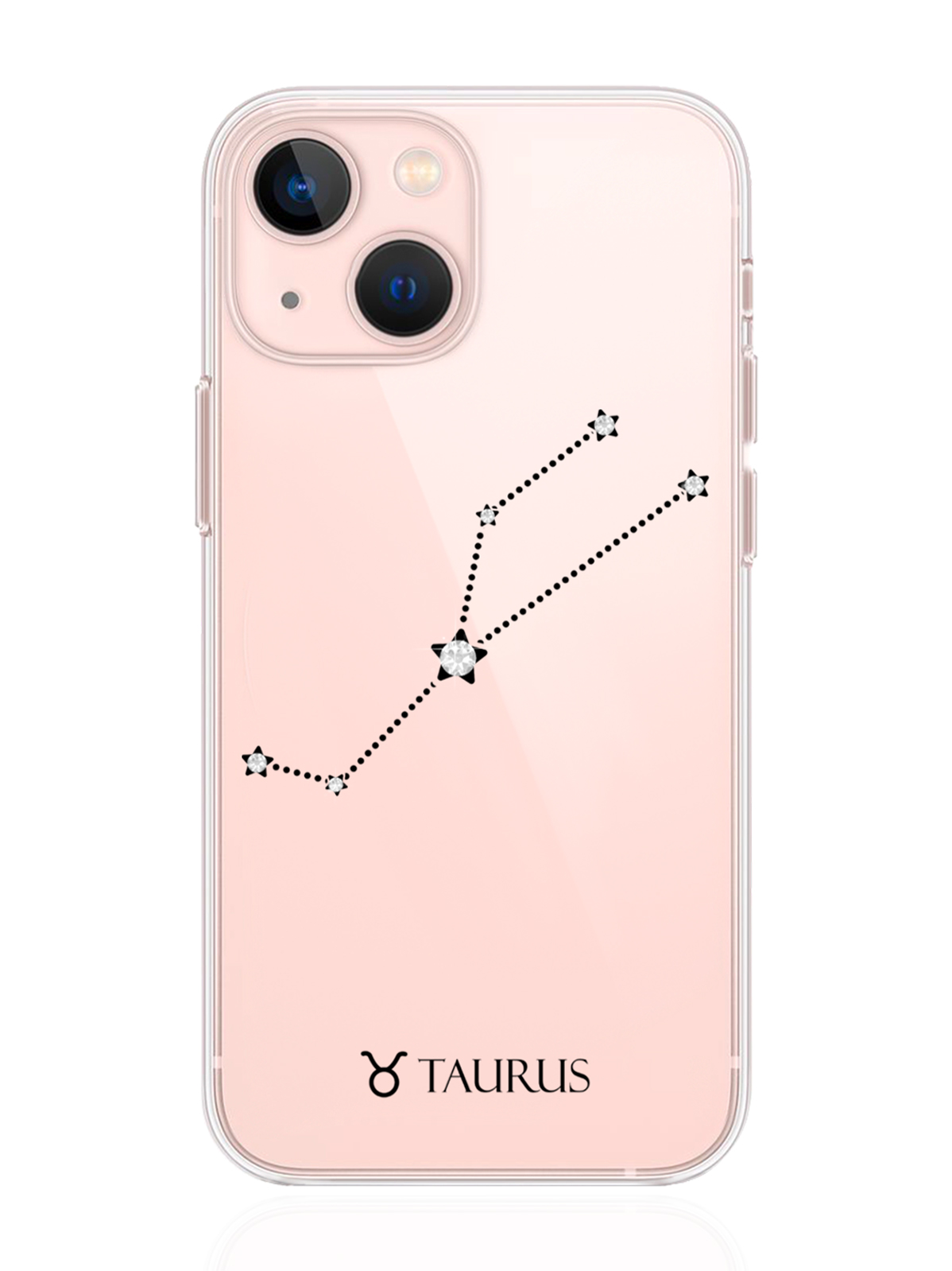 фото Чехол с инкрустацией кристаллами lux для iphone 13 mini телец taurus musthavecase