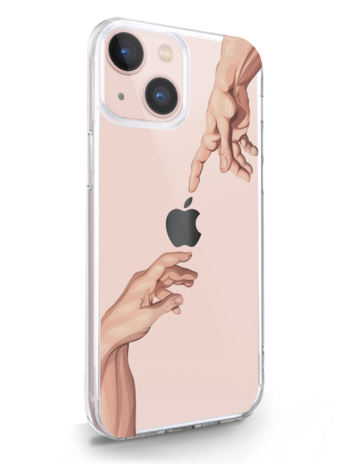 фото Чехол musthavecase для iphone 13 mini сотворение адама прозрачный