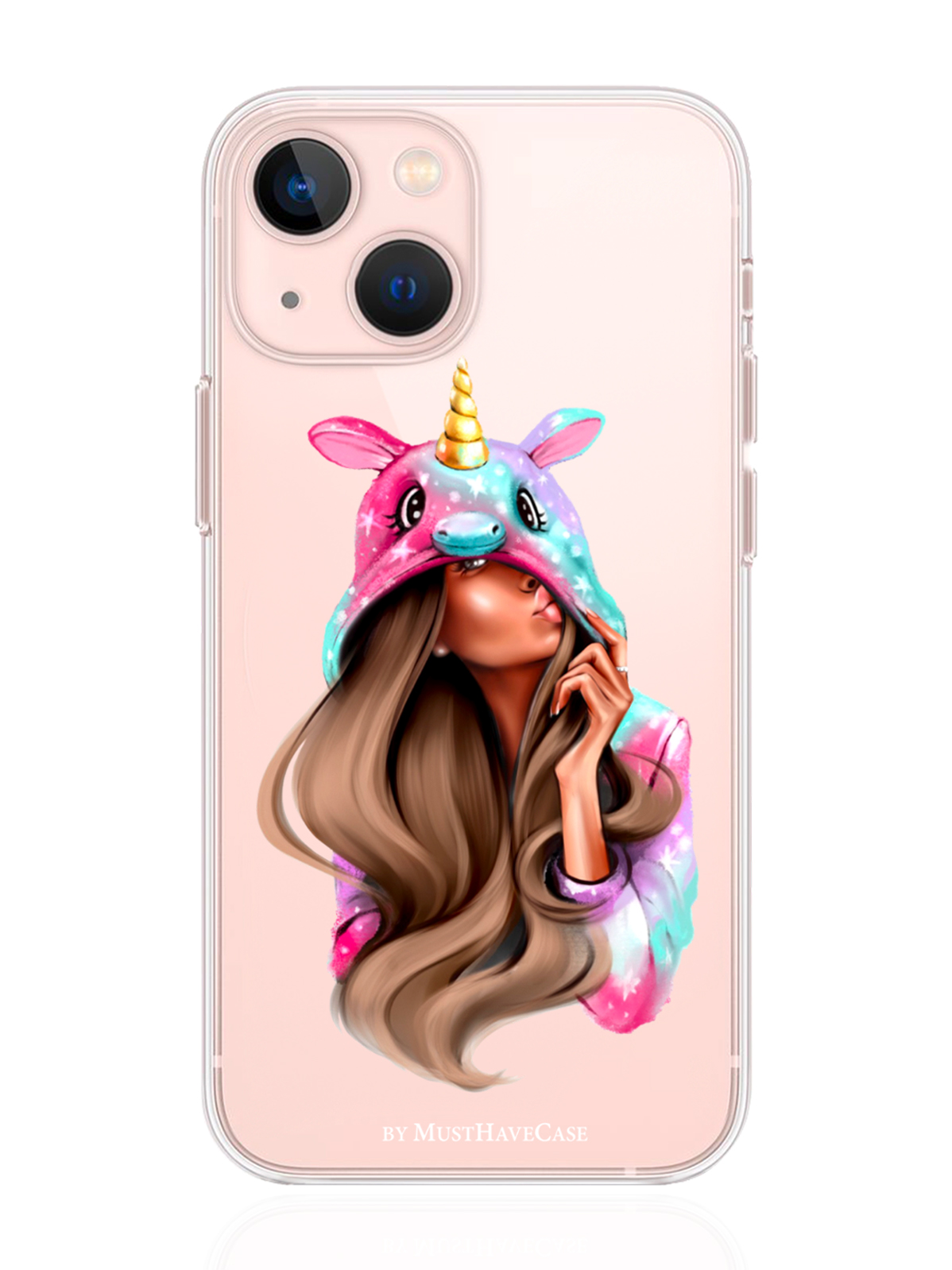 

Чехол MustHaveCase для iPhone 13 Mini Единорог прозрачный, iPhone 13 Mini Единорог
