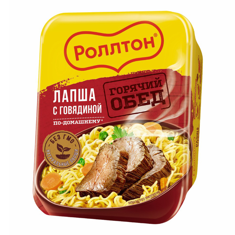 

Лапша Роллтон по-домашнему с говядиной быстрого приготовления 90 г