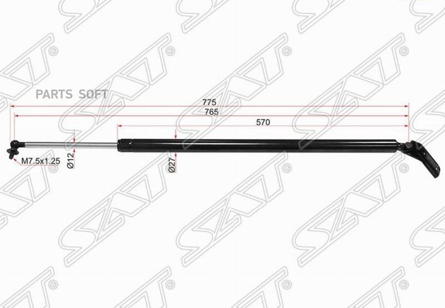 Амортизатор Крышки Багажника Mitsubishi Delica/Space Gear/L400 94-06 Rh (правый) Sat арт.