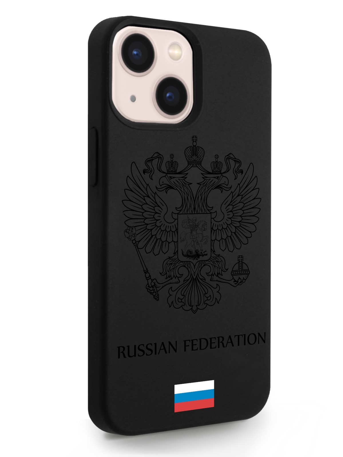 фото Чехол musthavecase для iphone 13 mini черный лаковый герб россия черный