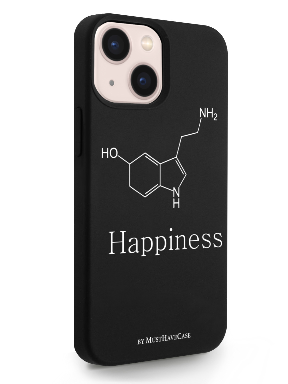фото Чехол musthavecase для iphone 13 mini молекула счастья черный