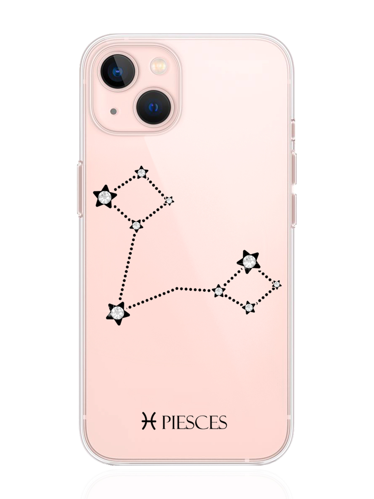 фото Чехол с инкрустацией кристаллами lux для iphone 13 рыбы pisces musthavecase