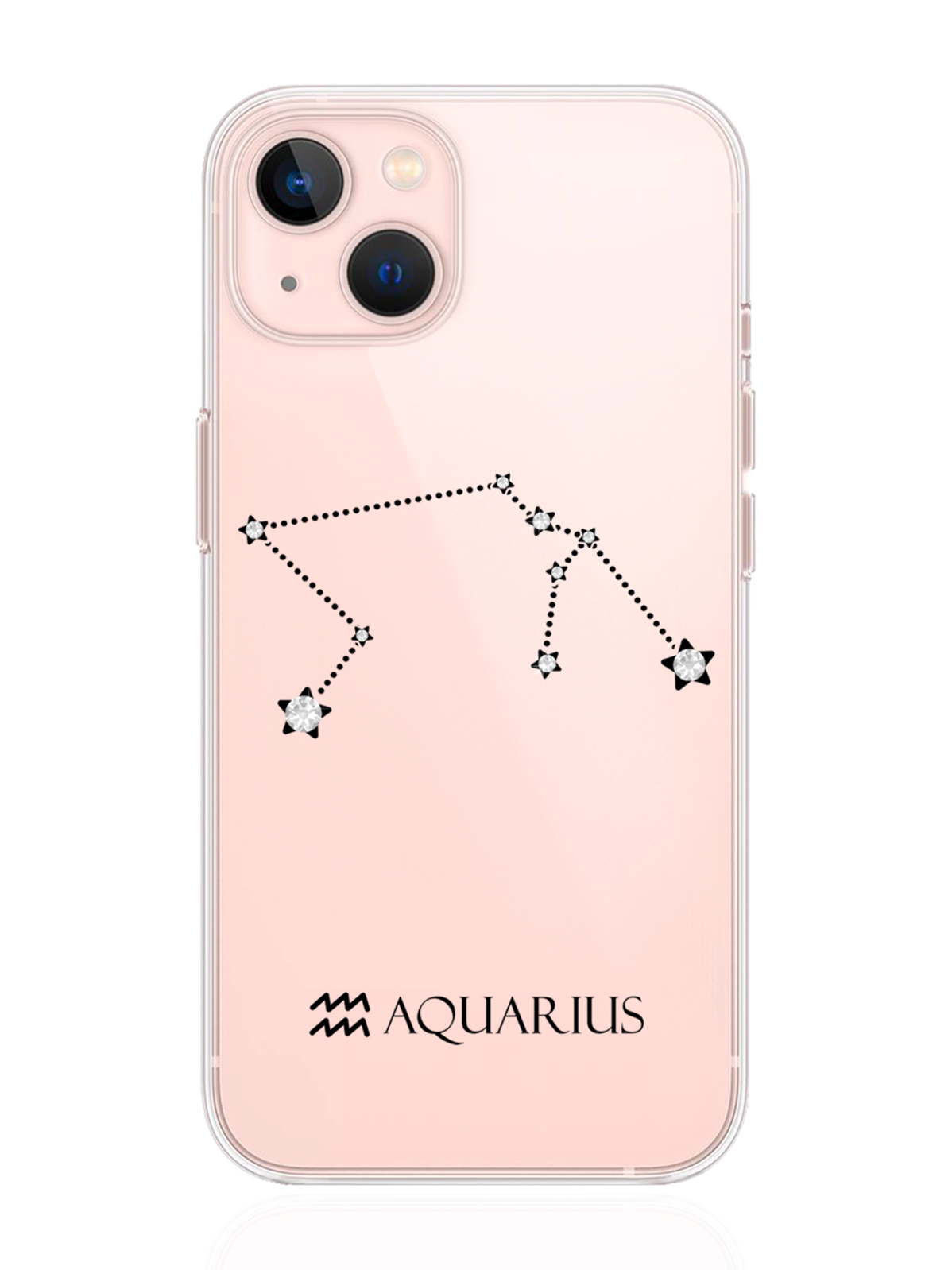 

Чехол с инкрустацией кристаллами Lux для iPhone 13 Водолей Aquarius, Прозрачный, iPhone 13 Знак зодиака Водолей