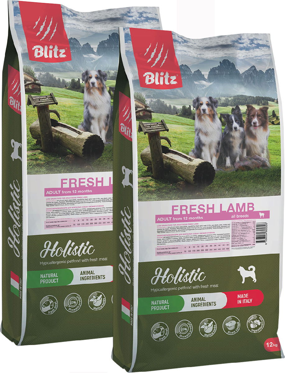 

BLITZ BLITZ HOLISTIC LOW-GRAIN ADULT FRESH LAMB низкозерновой для взрослых собак всех поро