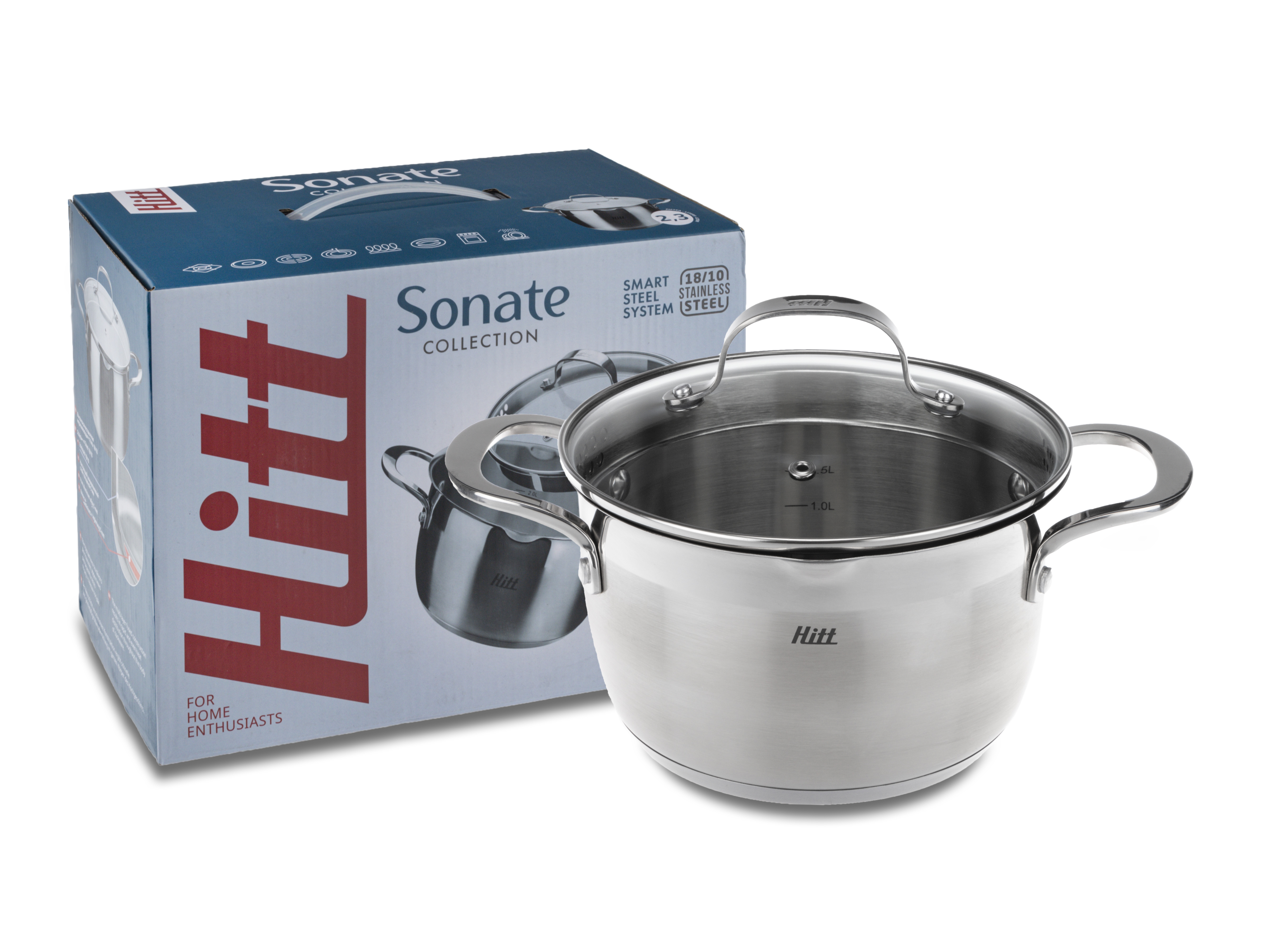 

Кастрюля Hitt 2,3 л серебристый