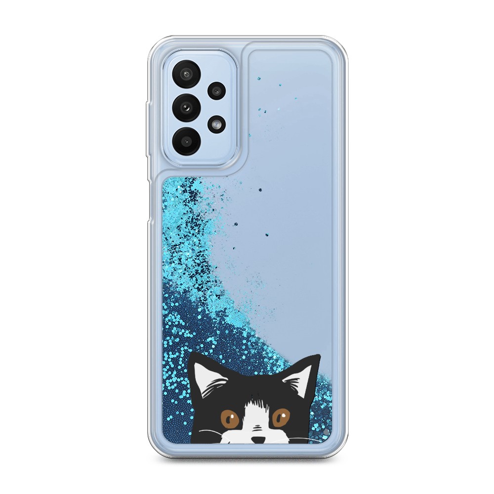 

Чехол Awog на Samsung Galaxy A23 "Подглядывающий кот", Черный, 2105093-1