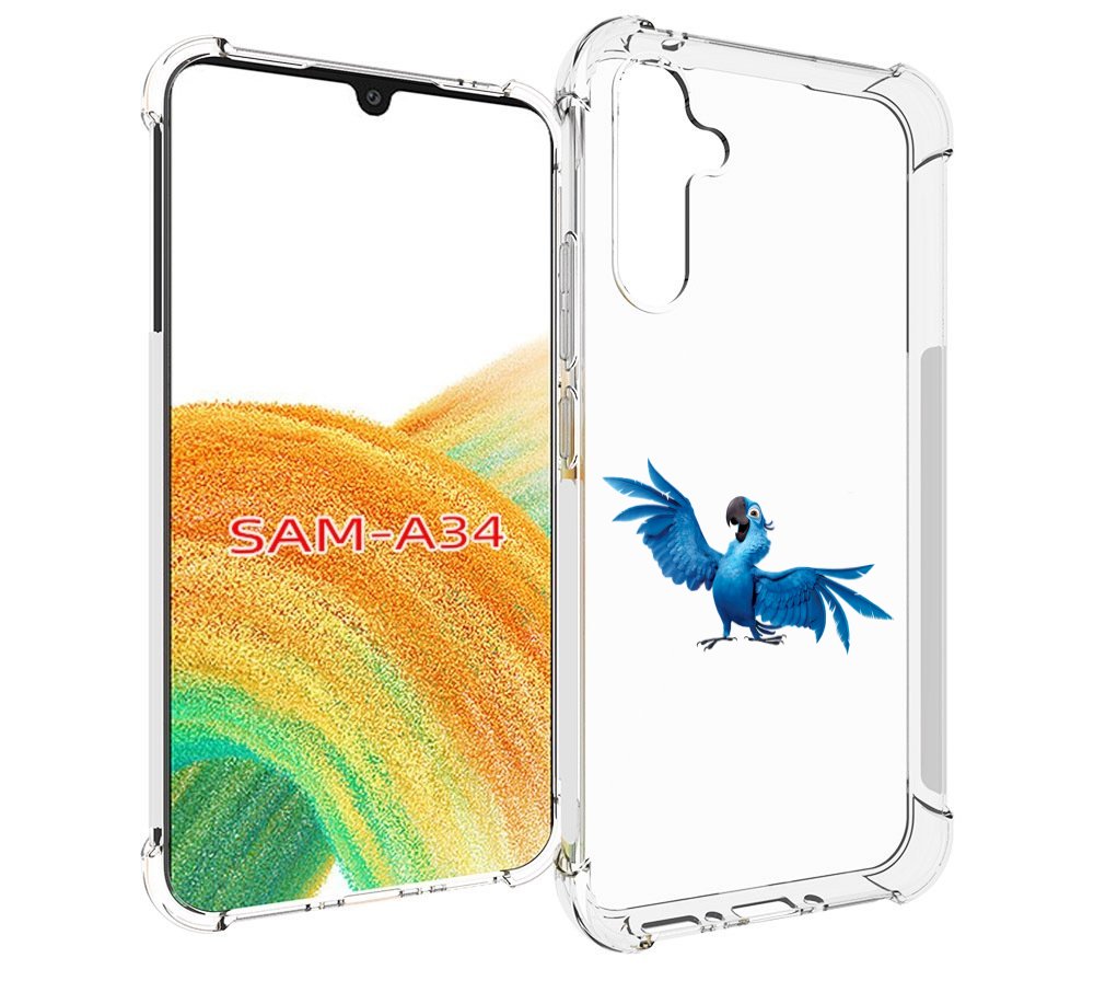 

Чехол MyPads голубой-попугайчик для Samsung Galaxy A34, Tocco