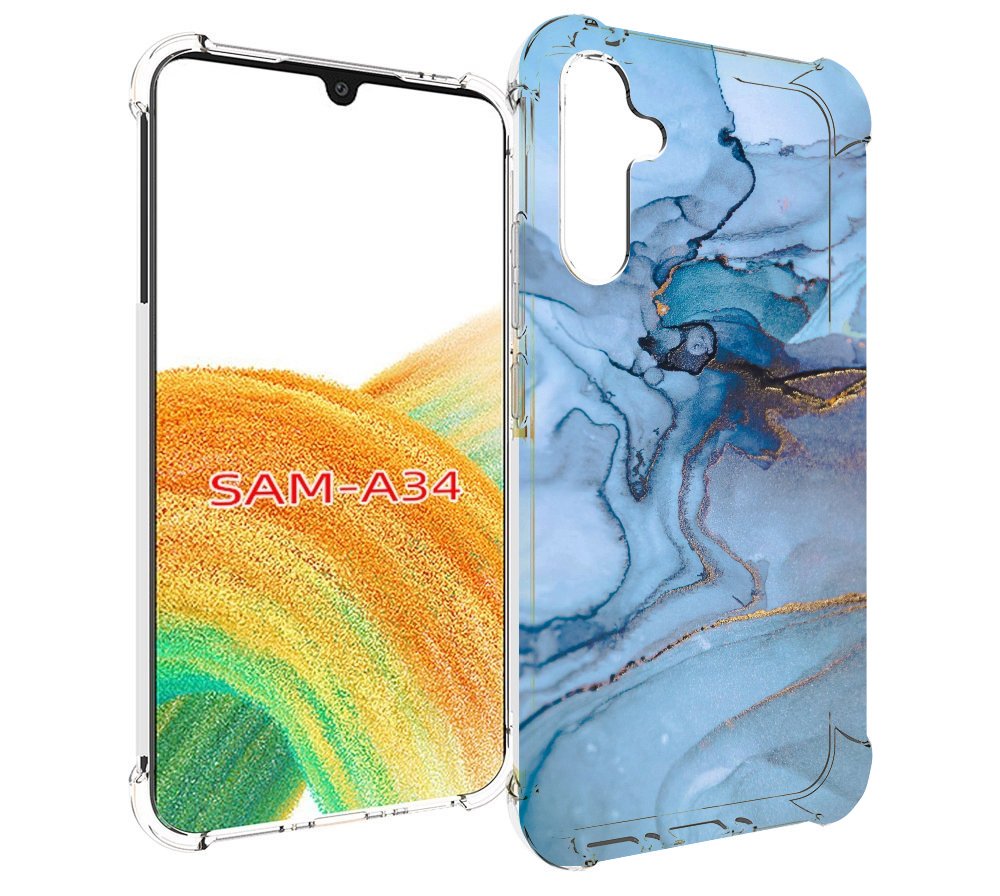 

Чехол MyPads голубой мрамор для Samsung Galaxy A34, Tocco