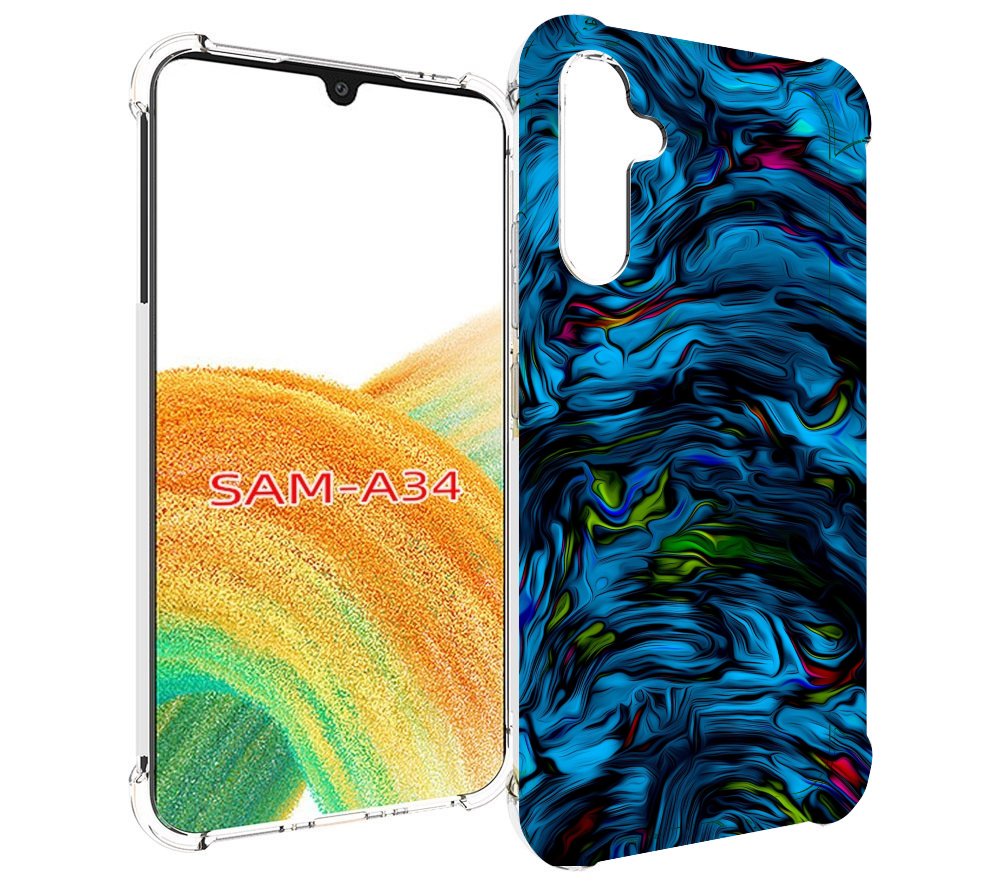 

Чехол MyPads голубая краска в темноте для Samsung Galaxy A34, Tocco