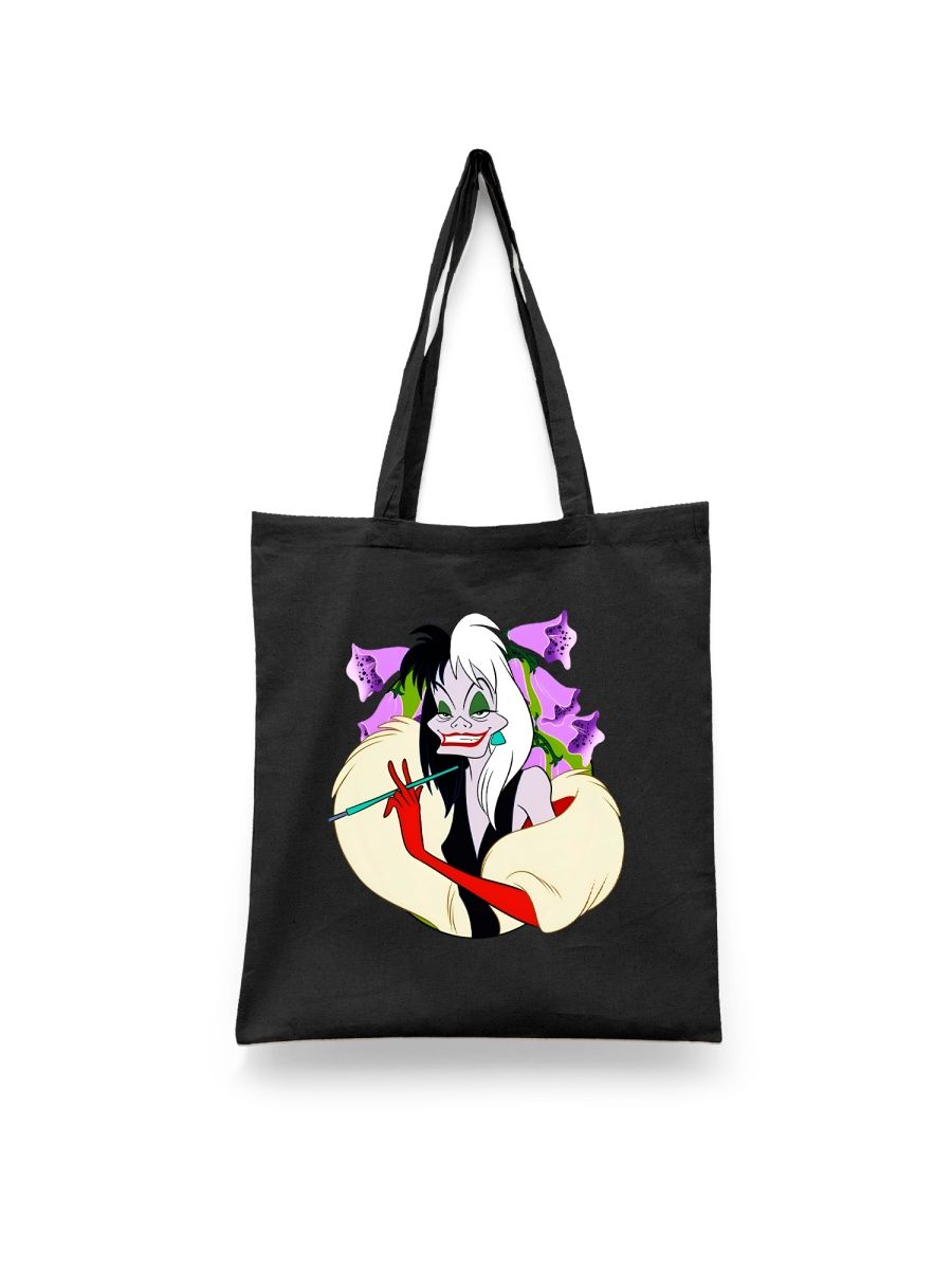 

Шоппер унисекс Каждому Своё Круэлла/Cruella/101 долматинец FMCR7, черный, Круэлла/Cruella/101 долматинец FMCR7