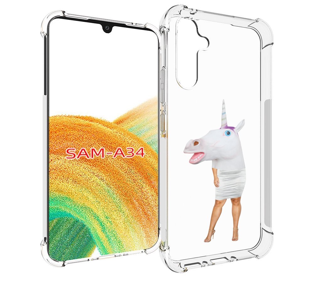 

Чехол MyPads голова-единорога для Samsung Galaxy A34, Tocco