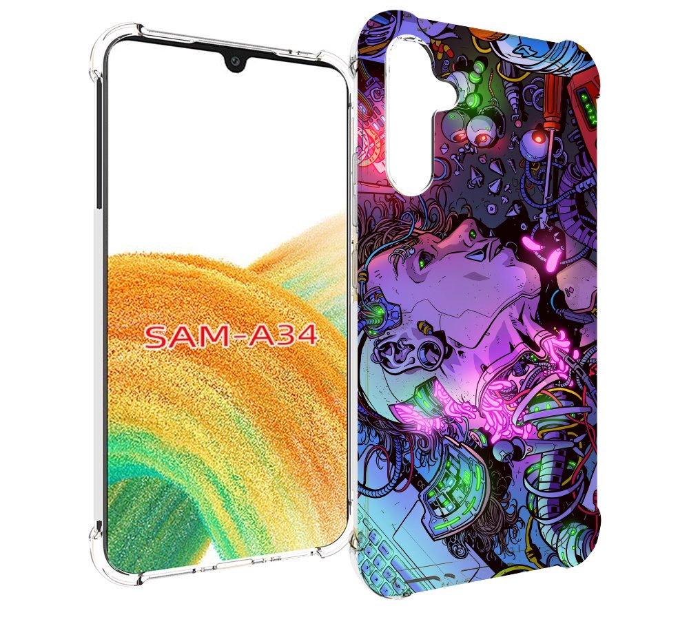

Чехол MyPads голова робота мультик для Samsung Galaxy A34, Tocco