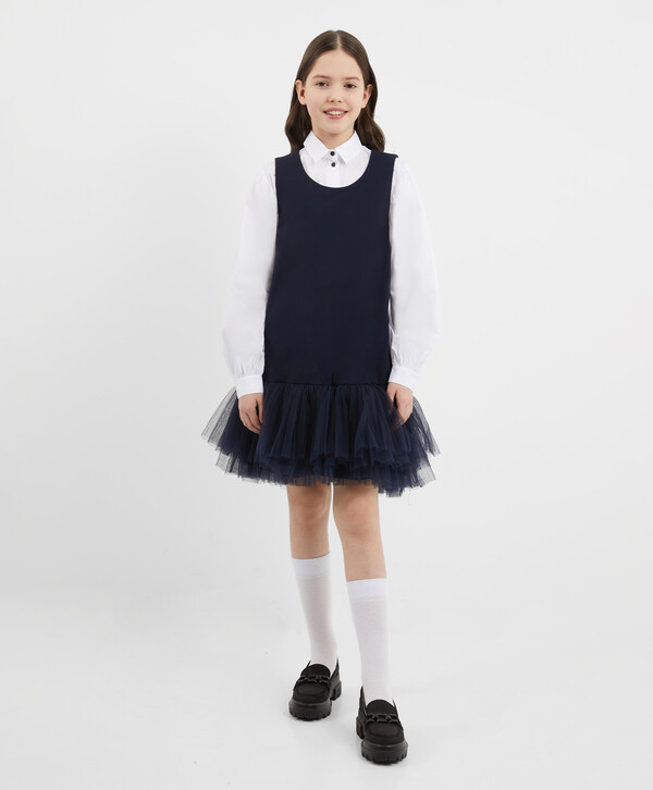 

Сарафан детский Gulliver 224GSGC5005, синий, 128, 224GSGC5005