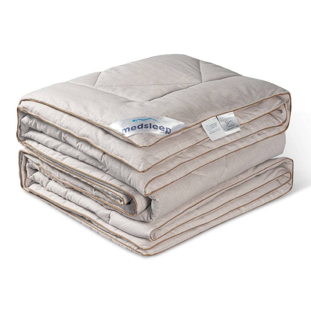 

Одеяло Medsleep Sonora 175x200 см хлопок теплое экрю, Белый