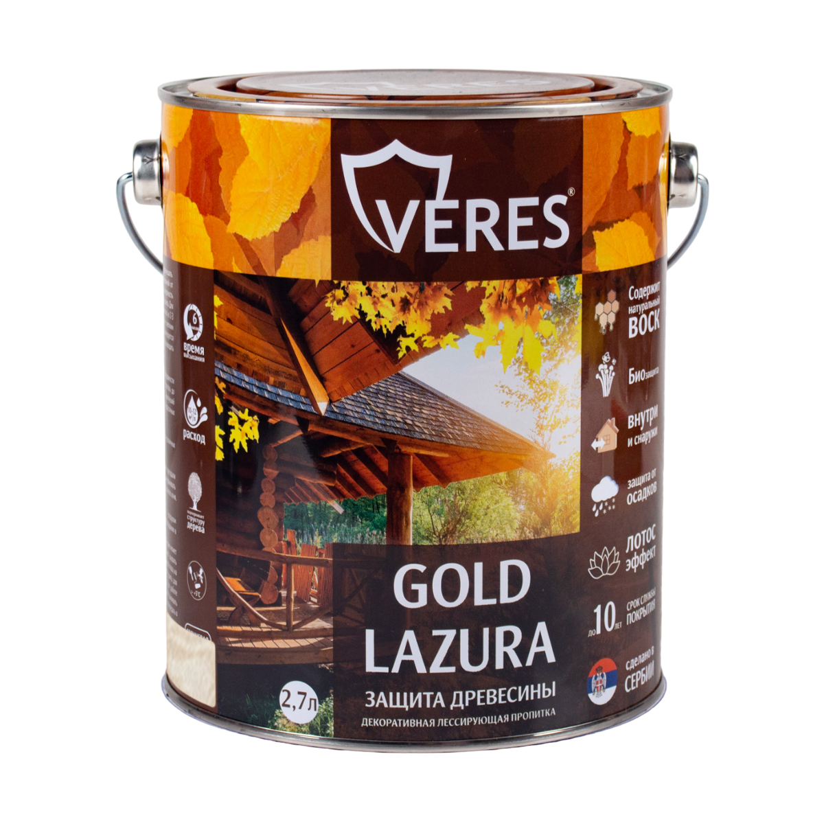 Верес gold №12 белый  2,7 л  VERES пропитка veres ultra lazura 12 белый 9 л 1 205696